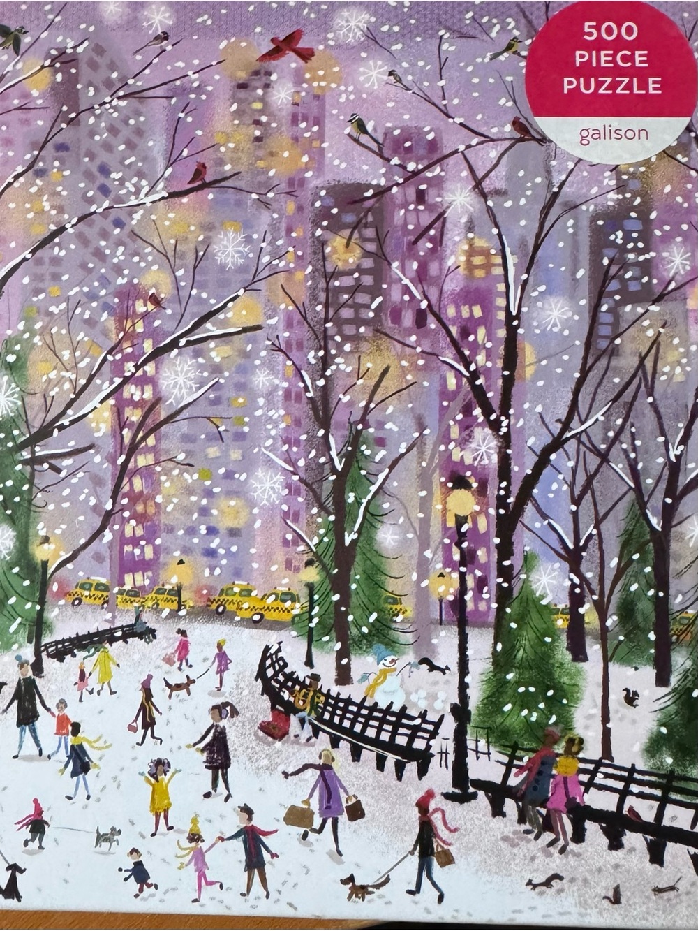 Galison Purple Winter City Holiday Puzzle - 500 Piece